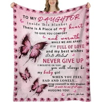 Daughter Blanket from Mom, Daughter Gifts for Birthday, Gifts for Daughter Graduation Blanket, Mother to Daughter Throw Blanket 60"x50"
