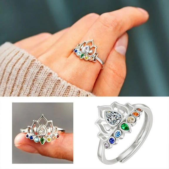 To My Daughter Card Ring Silver Leaf Shaped Rhinestone Card Ring Geometric Shape Rhinestone Ring Adjustable Silver Lines Winding Ring Minimalist Ring Gift For Her, Silver 1Pack