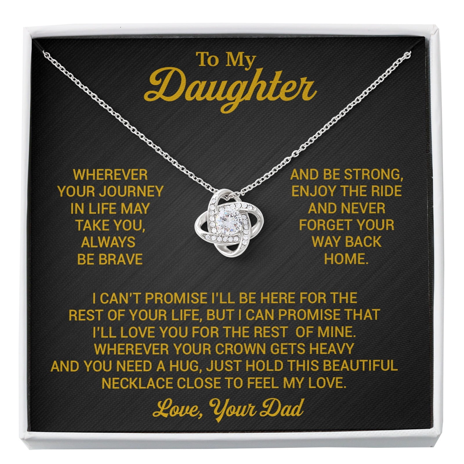 To My Daughter From Dad Father Daughter Classic Message Necklace, A ...