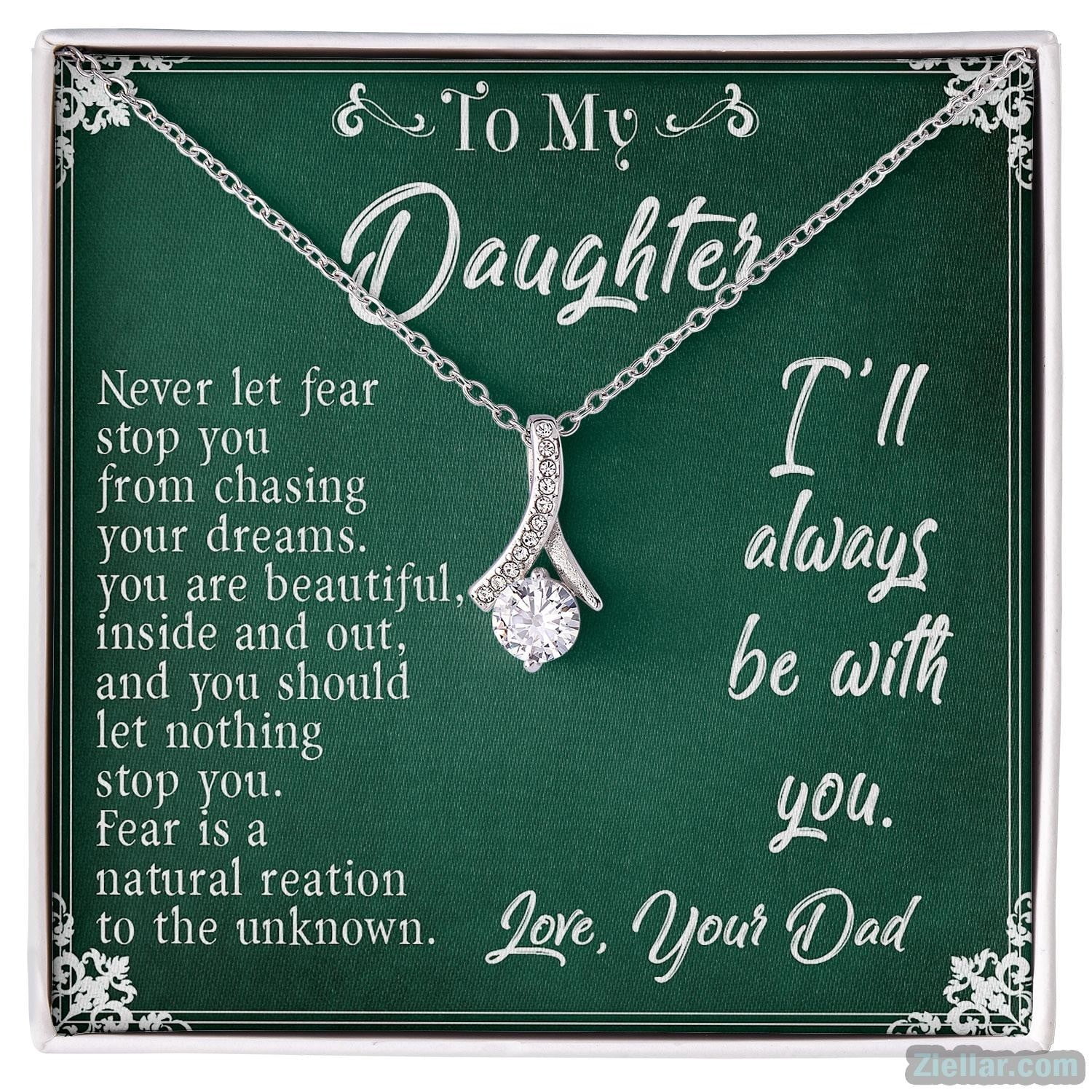 To My Daughter From Dad Father Daughter Jewelry For Birthday Necklace ...