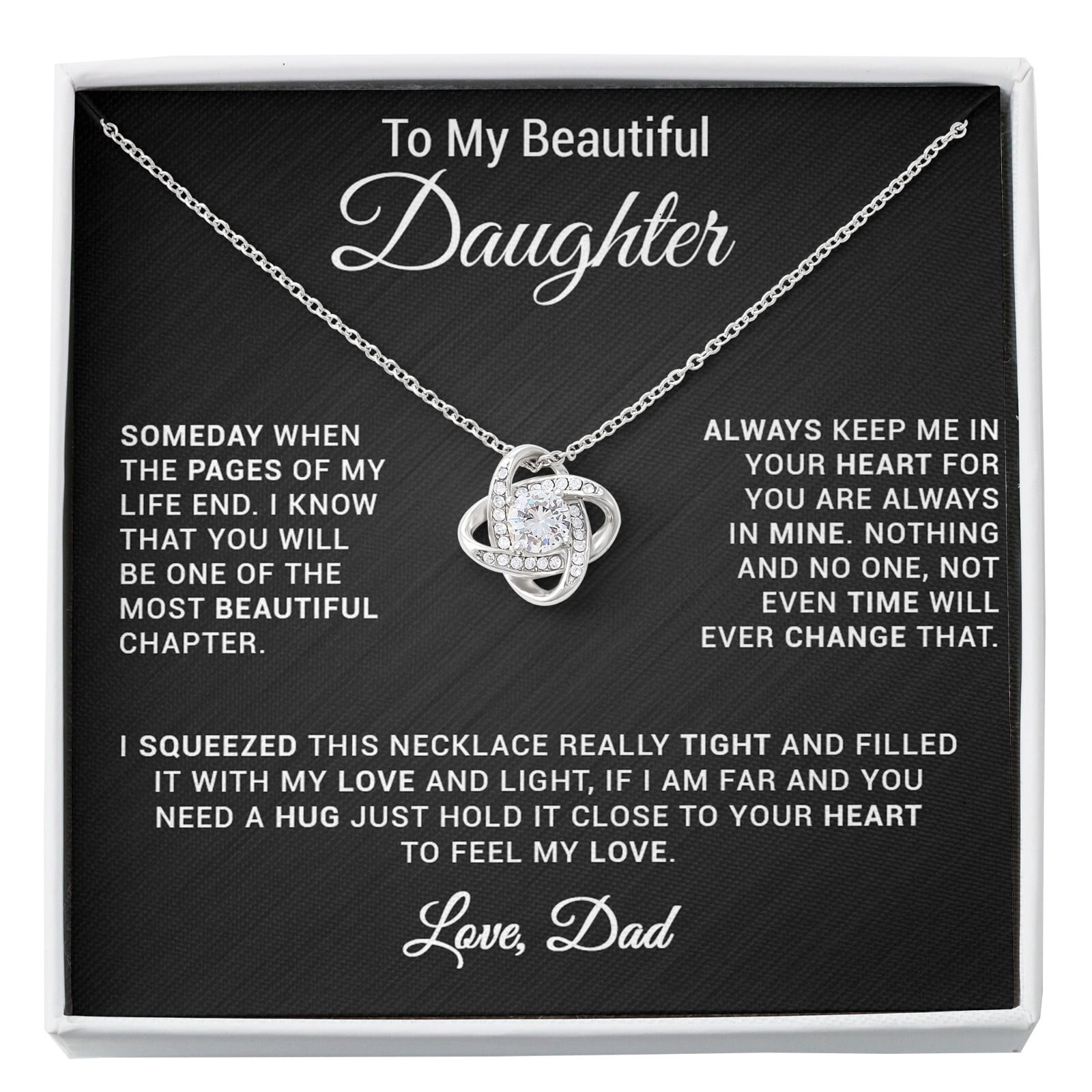 To My Daughter From Dad Father Daughter Radiant Message Necklace, A ...