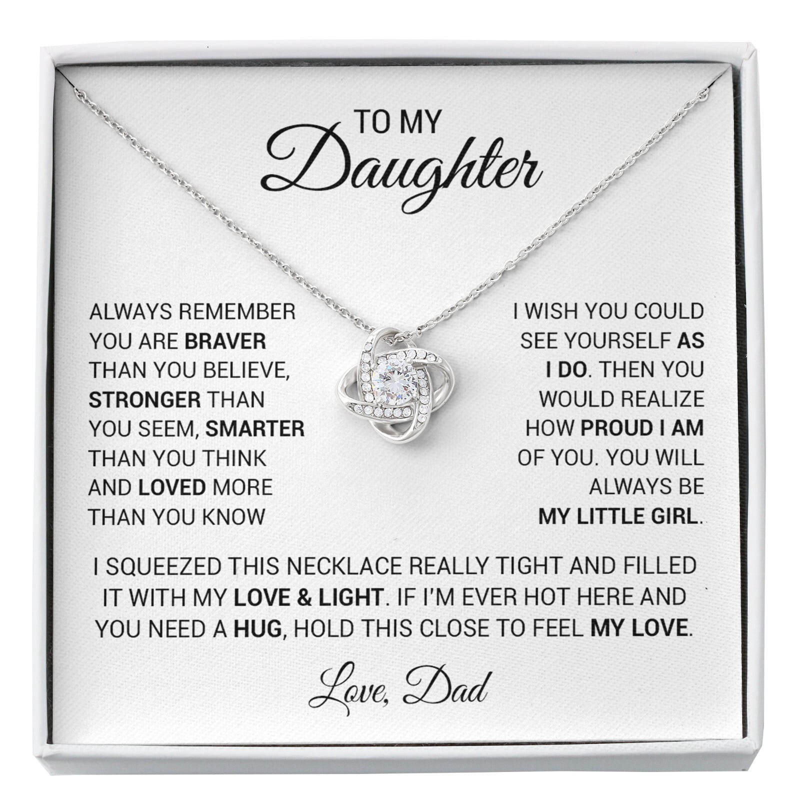 To My Daughter From Dad Father Daughter Sweet Message Necklace, A ...