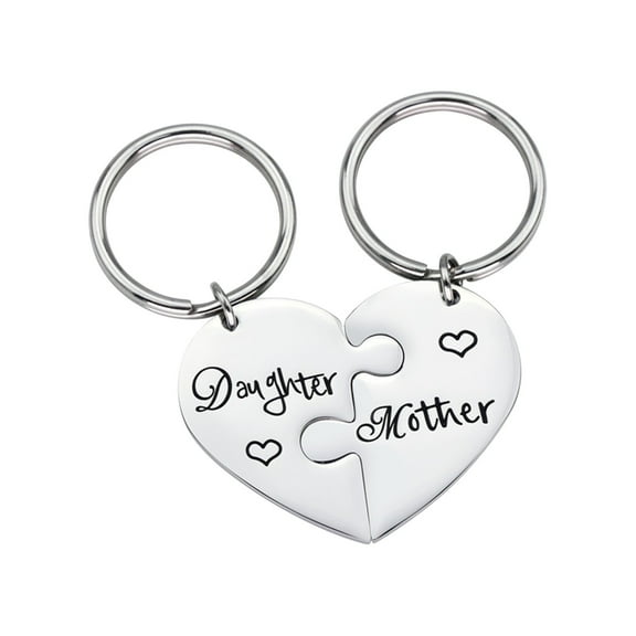 Daughter And Day Steel Key Chain Fashion Jewelry Pendant Key Chain Hanging round Stained Glass Window Pendent Bead Auctions Hanging for Windows Hanging Door Beads Easter Eggs Cat Memorial Ornament