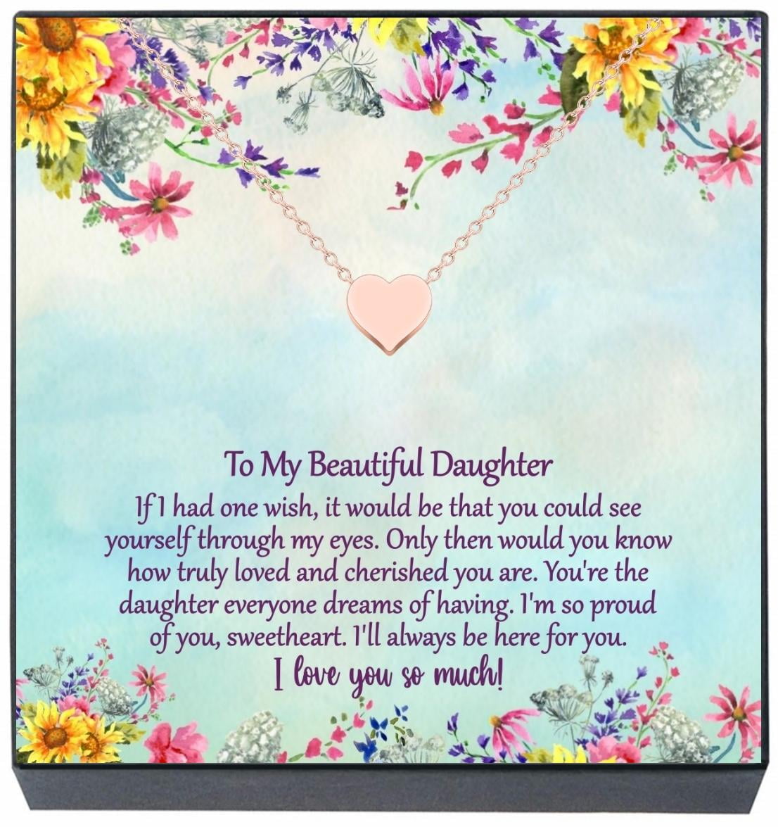 Daughter Easter Jewelry Necklace Gift from Mom, Dad, Little Heart ...