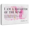 thumbnail image 1 of Daughter Gift From Dad Mom Bible Verses Canvas Wall Art I Am the Daughter of a King Prints Framed Watercolor Christian Paintings Artwork Ready to Hang Home Girl Nursery Decor 15x11.5 Inches, 1 of 6