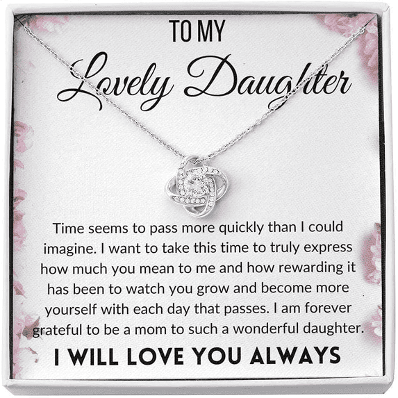 To My Daughter | Gift for Daughter from Mom | Birthday | Graduation | Christmas Present | Daughter Necklace | Mother Daughter Gifts, Anniversary Gift, . Necklace Jewelry With Meaningful Messages S