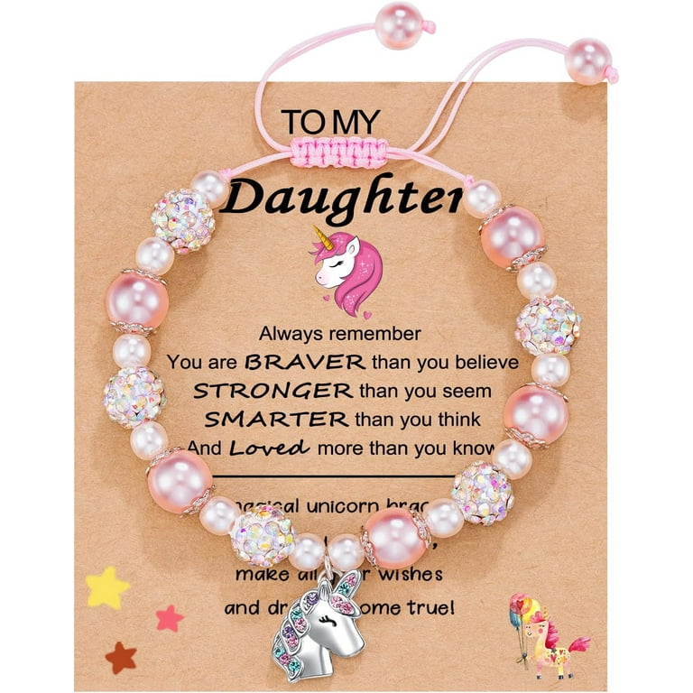 Daughter Gift From Mom, Unicorns Jewelry Gifts For Little Girls Jewelry  Ages 6-8 8-12 10-12 Year Old Girl Gifts Girls' Christmas Easter  Kindergarten