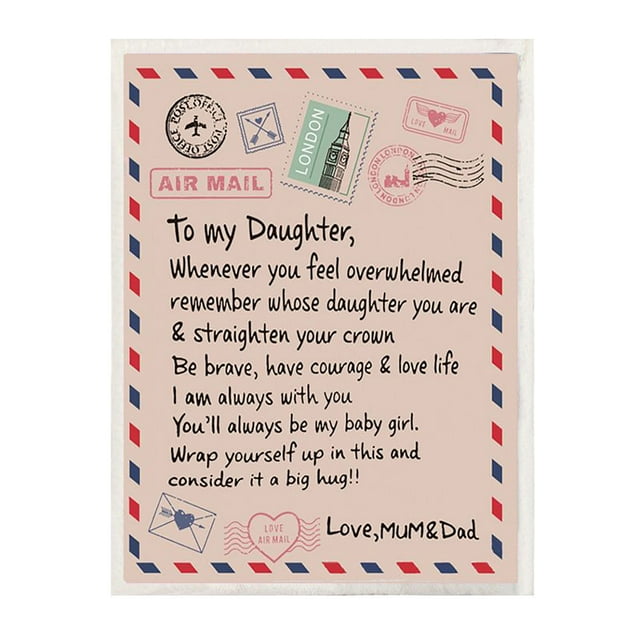 Daughter Gift Letter Hug Blanket For Son From Mom And Dad Birthday Back