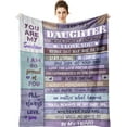 thumbnail image 1 of Daughter Gift from Mom Blanket - Daughter Gifts from Dad 60"x 50" - Gifts for Daughters - Daughter Gift from Mother Father - Gifts for Grown Daughter - Dauhter Birthday Graduation Gift Ideas, 1 of 1