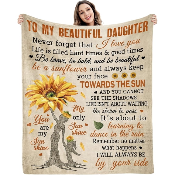 Daughter Gift from Mom Christmas Blanket Birthday Gifts for Daughter to My Daughter Blanket from Mom Gift Ideas Personalized Daughter Blanket for Adults Throw Blanket 50x60