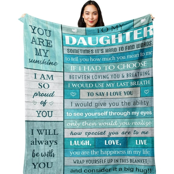 Daughter Gift from Mom Dad,Gifts for Daughter from Mothers Father,Birthday Gifts for Daughter,Daughter Gifts for Graduation Christmas Birthday Valentines Mothers Day Blanket 60\u201dx50\u201d