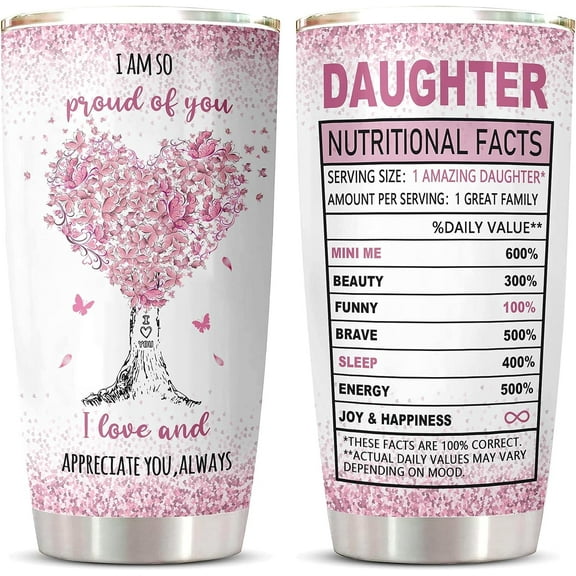 Daughter Gift from Mom/Dad Tumbler, Gifts for Daughter from Mother/Father - To My Daughter - Mothers Day Graduation Christmas Birthday Gift Ideas for Daughter, Gift for Adult Daughter Cup 20oz