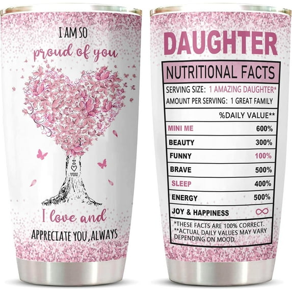 Daughter Gift from Mom/Dad Tumbler, Gifts for Daughter from Mother/Father - To My Daughter - Mothers Day Graduation Christmas Birthday Gift Ideas for Daughter, Gift for Adult Daughter Cup 20oz