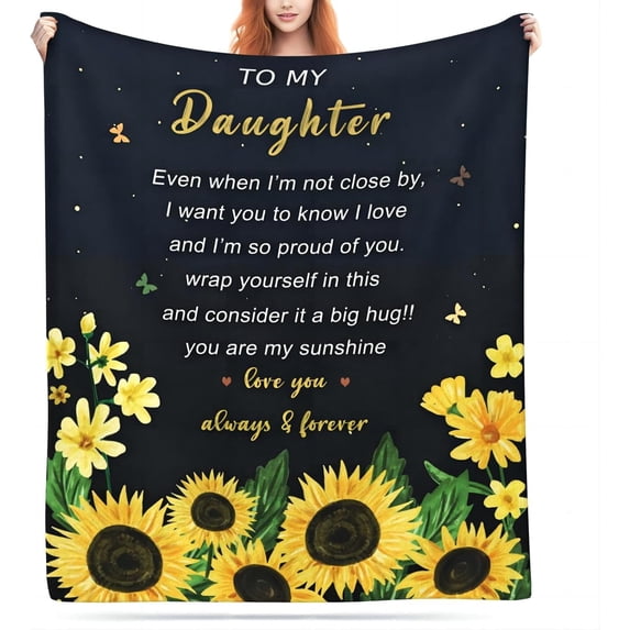 Daughter Gift from Mom, Daughter Blanket Gift from Mom and Dad, Birthday Gifts for Daughter, Daughter Gifts, Mothers Day Blanket Gifts for Daughter, to My Daughter Throw Blanket 50"x60"
