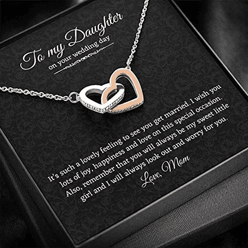 Daughter Gift from Mom Interlock Necklace, Mother Daughter Gift, Message Card To Daughter, Daughter Jewelry from Mom, Gift For Daughter, Bride gift from Mom to Daughter I will always look out. S