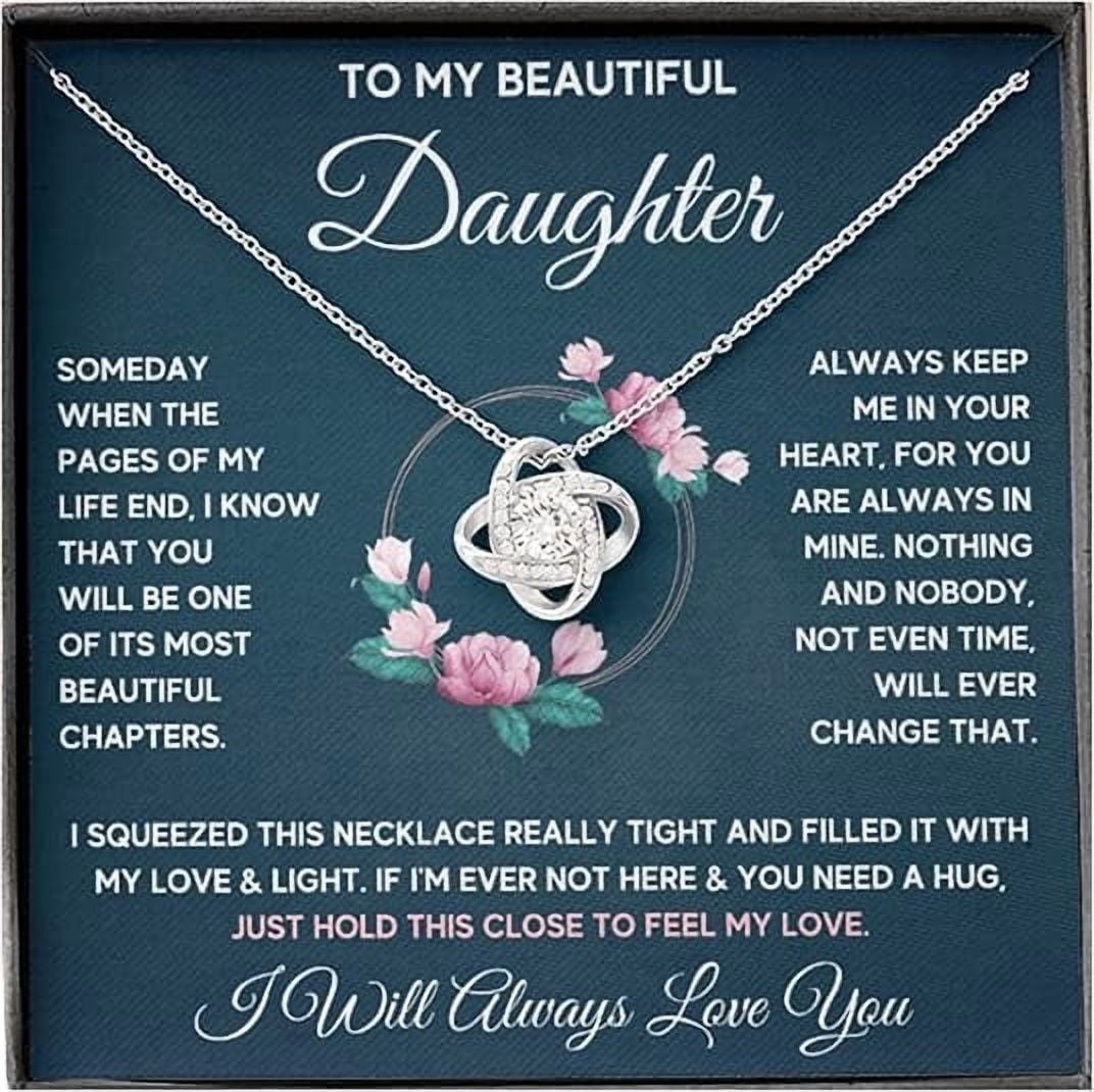 Daughter Gift From Mom Mother Daughter Necklace Birthday Graduation Christmas Jewelry Gifts For My Beautiful Daugther Adult Daughter with Message Card and Gift Box Gift for Her