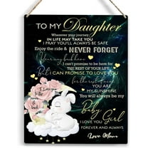 Daughter Gift from Mom You Are My Sunshine Wooden Hanging Sign Daughter Gifts Christmas Birthday Wedding Gifts for Daughter Her Living Room Bedroom Decorations 8x10 Inch
