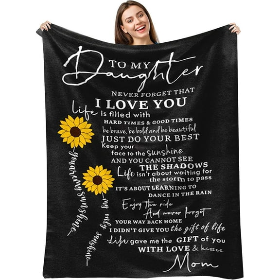 Daughter Gift from Mom,to My Daughter Blanket from Mom 60"x50",Gifts for Grown Daughter from Mothers,Birthday Gifts for Daughter,Christmas Valentines Day Graduation Gifts for Daughter