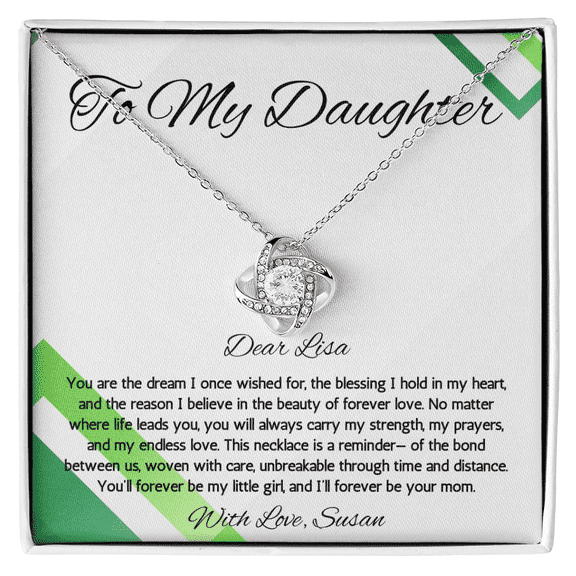Daughter Gift Necklace form mom Birthday Graduation Gift from Mother Jewelry Gift From Mother Personalized Love Knot Necklace Present
