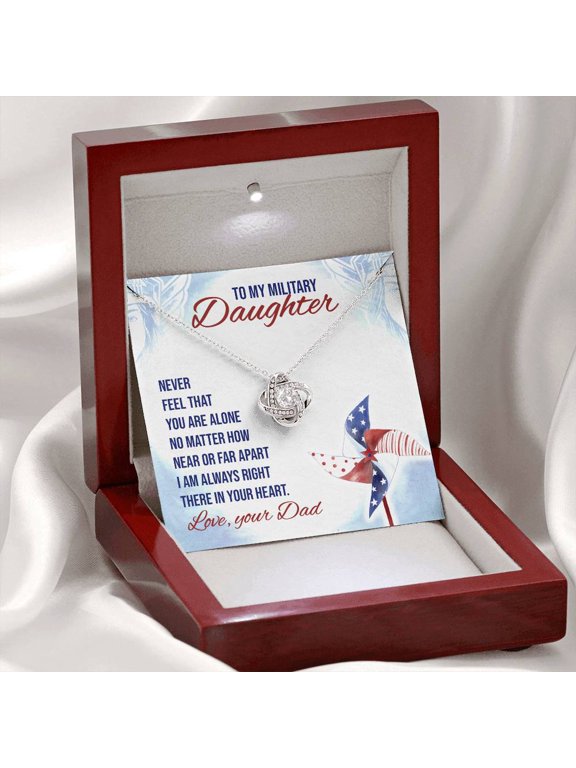 Daughter Gift from Dad, Love Knot Necklace ,Perfect for Birthday & Christmas