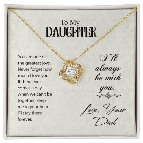 Daughter Gift from Dad, Love Knot Necklace ,Perfect for Birthday &  Christmas
