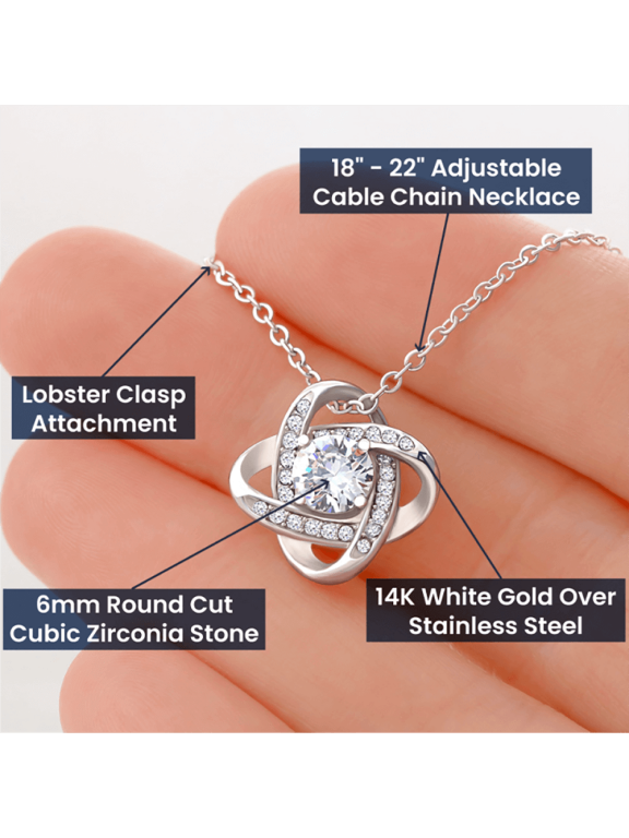 Daughter Gift from Mom, Love Knot Necklace ,Perfect for Birthday & Christmas