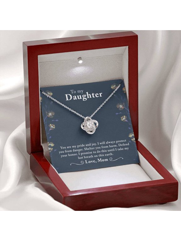 Daughter Gift from Mom, Love Knot Necklace ,Perfect for Birthday & Christmas