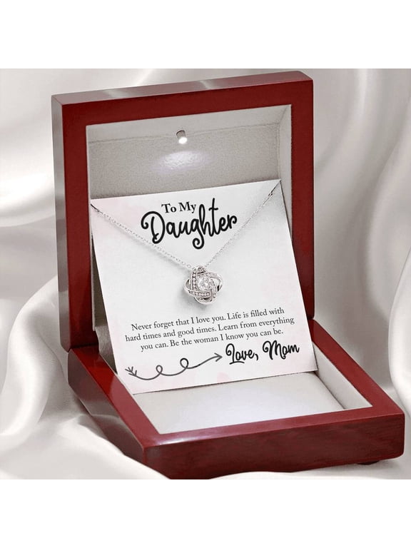 Daughter Gift from Mom, Love Knot Necklace ,Perfect for Birthday & Christmas