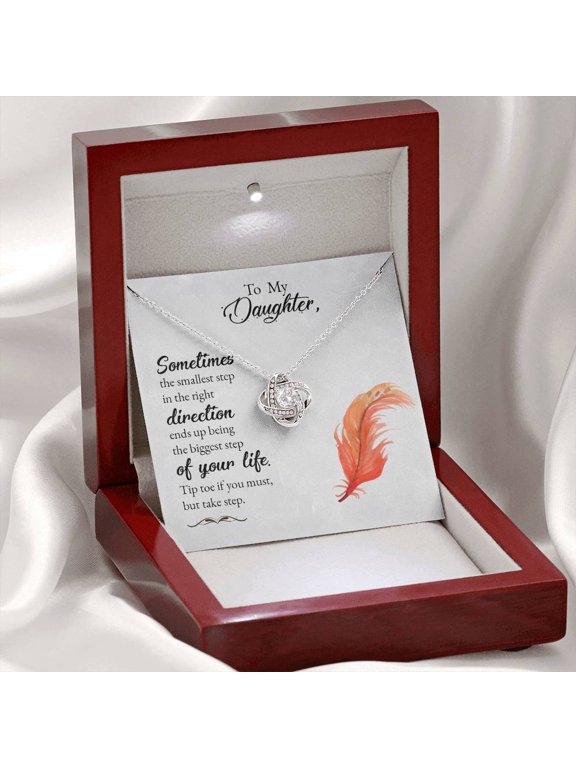 Daughter Gift from Mom and Dad, Love Knot Necklace ,Perfect for Birthday & Christmas
