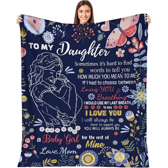 Daughter Gift from Mom to My Daughter Blanket Love Letter Blanket Birthday Gifts for Daughter from Mothers Daughter Wedding Gifts 50x40 Inches