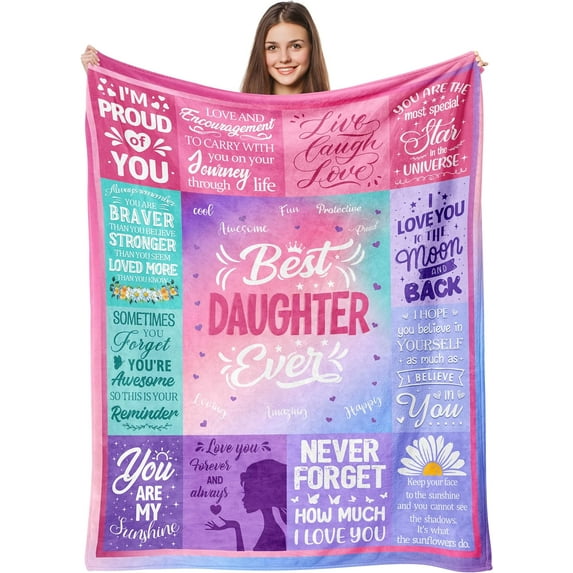 Daughter Gifts Blanket, Daughter Birthday Gift Ideas, Best Daughter Ever Gifts, Daughter Gifts from Mom, Gifts for Daughter from Mom, Daughter Gifts from Dad, Gift for Daughter Blanket 50"X60"