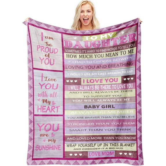 Daughter Gifts Blanket, Gifts for Daughter Christmas, Daughter Birthday Gifts from Mom, Mother\u2018s Day Gifts for Daughter Throw Blanket Present 50x60
