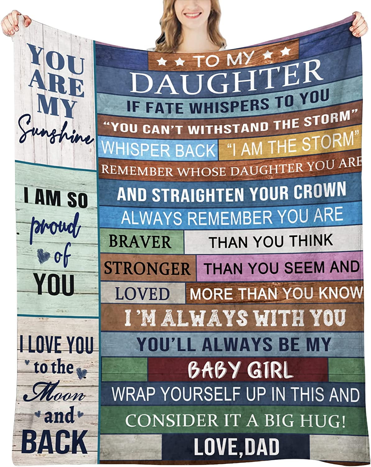 Daughter Gifts for Daughter from Dad, Daughter Blanket from Dad, Graduation Birthday Gifts for