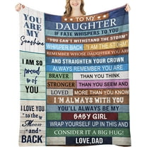 Daughter Gifts for Daughter from Dad, Daughter Blanket from Dad, Graduation Birthday Gifts for Daughter, Father Daughter Gifts, to My Daughter Blanket Throw 60"x50"