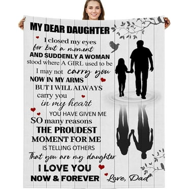 Daughter Gifts from Dad, to My Daughter Blanket from Dad, Daughter Gifts for Birthday Graduation Christmas, Father Daughter Gifts, Gifts for Daughter Blanket 60"x50"