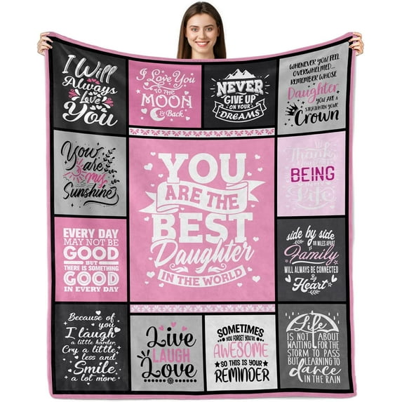 Daughter Gifts, Daughter Birthday Gift Ideas, To My Daughter Blanket, Daughter Gifts from Mom, Gifts for Daughter from Mom, Adult Daughter Gifts from Dad, Gifts for Daughter Throw Blanket 60"x50"