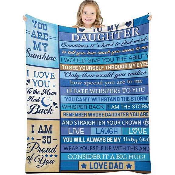 Daughter Gifts, Daughter Blanket from Mom and Dad, to My Daughter Blanket, Gifts for Daughter from Mom Ideas, Daughter Birthday Gifts, Birthday Gifts for Daughter Adult Christmas (Words,40x50)
