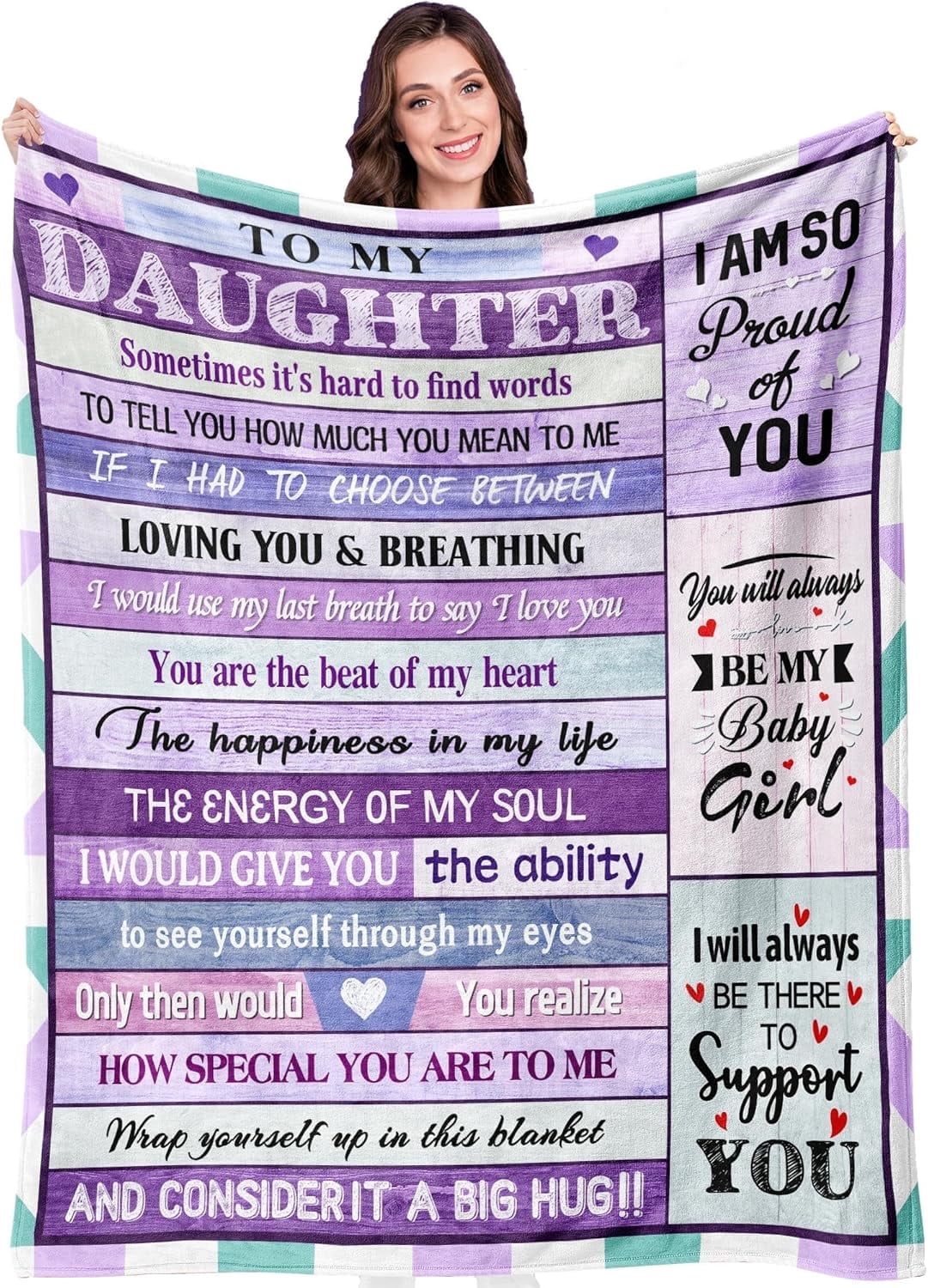 Daughter Gifts, Daughter Christmas Birthday Gift Idea, Birthday Gifts for Adult Daughter, Best Daughter Gifts from Mom Dad, to My Daughter Blanket 50"x60", Christmas Wedding Gifts for Daughter