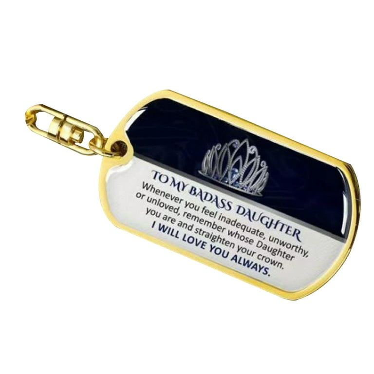 Daughter Gifts From Dad Mom To My Badass Daughter Keychain Father