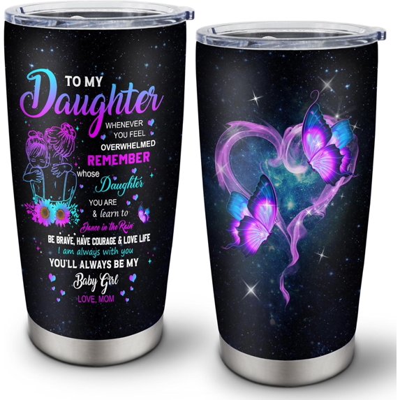 Daughter Gifts From Mom, Daughter Gifts Cup 20oz, Gifts For Daughter, Gifts For Daughters From Mothers, Daughter Birthday Gifts From Mom, Mother Daughter Gifts, To My Daughter From Mom