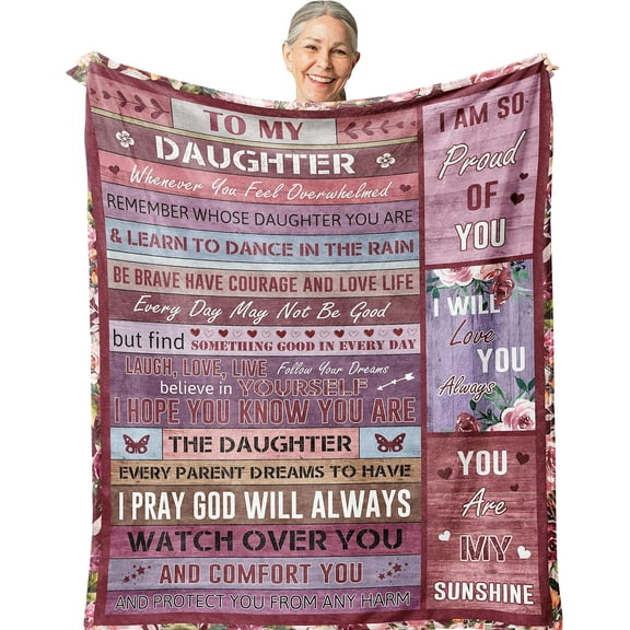 Daughter Gifts, Gifts for Daughter, Daughter Birthday Gift Ideas, Daughter Gift from Mom/Dad, Birthday/Graduation Gifts for Daughter, Daughter Adult Blanket 60X50in