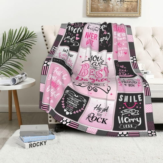 Daughter Gifts from Mom, Birthday Gifts for Daughter Adult, Gift for Daughter from Dad, Father Mother to Daughter Gifts Throw Blanket 60" x 50", Daughter Birthday Gift Ideas for Graduation Christmas