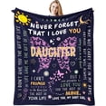 thumbnail image 1 of Daughter Gifts from Mom Blanket 60"X 50", Birthday Gifts for Daughter from Dad, Best Daughter Birthday Gift, Birthday Presents for My Adult Daughter, Father Mother to Grown Daughter Gifts, 1 of 6