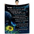 thumbnail image 1 of Daughter Gifts from Mom Blanket for My Daughter as Birthday Gifts Present I Love You Letter to Her, Christmas Decor,Ultra-Soft Throw Flannel Fleece Light Weight Bed, 1 of 6
