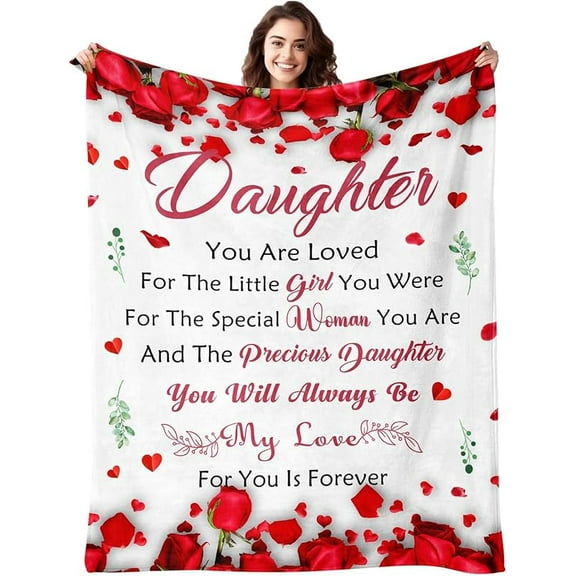 Daughter Gifts from Mom Dad - Daughter Birthday Gifts - Gift for Adult Daughters Unique - Gift for Daughters on Christmas & Graduation Wedding Day & 21st Birthday - to My Daughter's Blanket 50"X60"