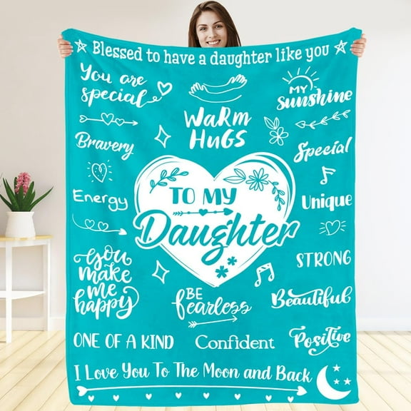 Daughter Gifts from Mom Dad - to My Daughter, Blanket for Daughter - Christmas, Xmas Birthday, Graduation Gifts for Daughter - Best Gift Ideas for Daughter Throw Blanket