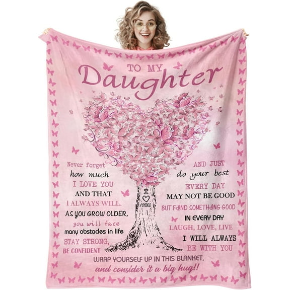 Daughter Gifts from Mom Dad, Mother''s Day Blanket for Daughter, to My Daughters Birthday Gifts, Christmas/Valentine Day/Graduation/Birthday Gift for Girls Daughters Adult Blanket 60"X50"
