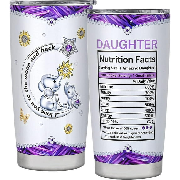Daughter Gifts from Mom Dad Mothers Day Birthday Gifts for Daughter Adult 20oz Daughter Tumbler Christmas Valentines Gift Ideas for Daughter from Mother Father Best To My Daughter Present