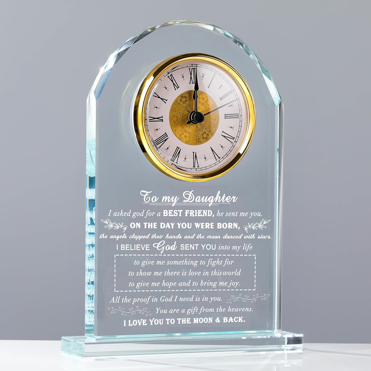 Daughter Gifts from Mom Dad - Personalized Crystal Clock Gifts for ...
