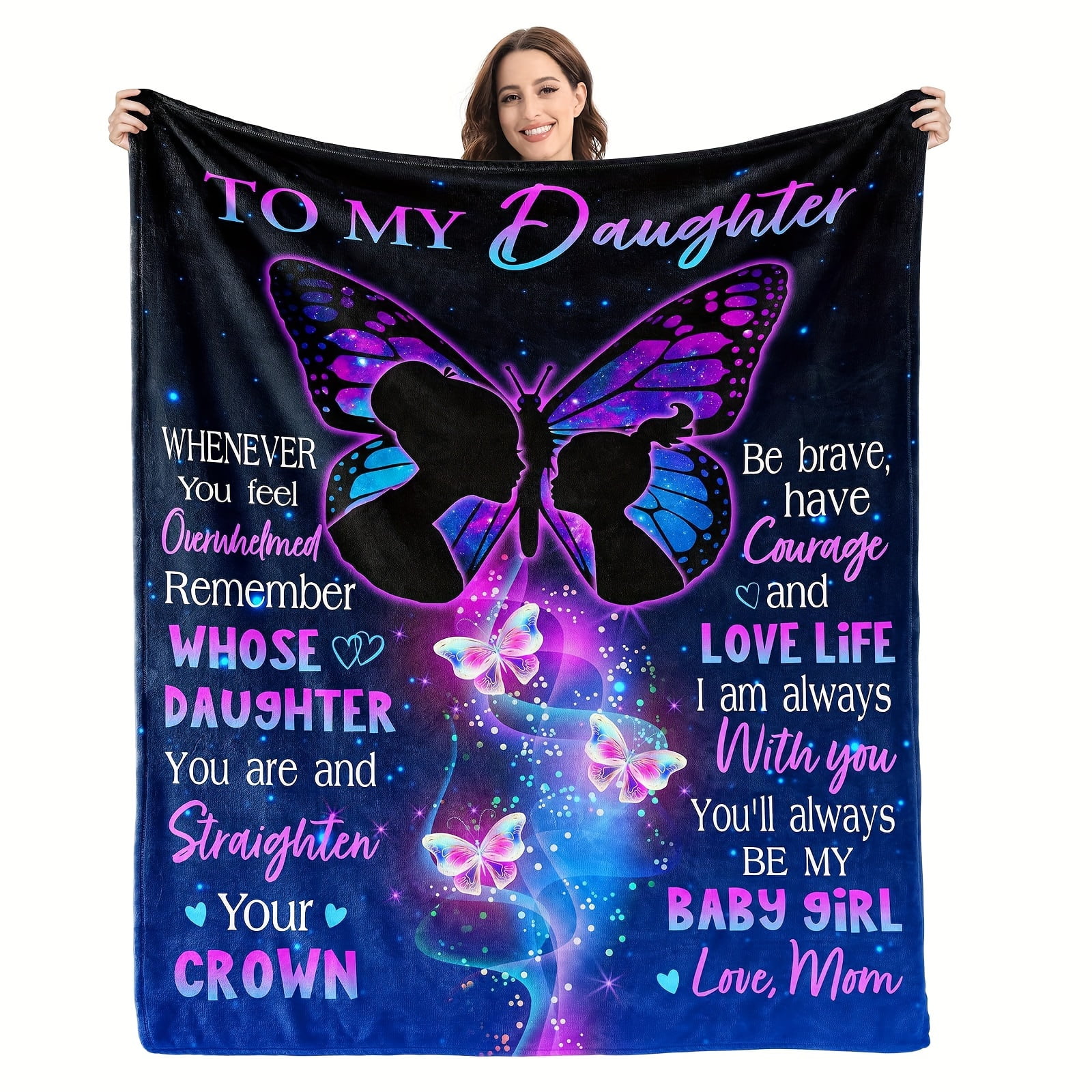 Daughter Gifts From Mom Daughter Difts Daughter Birthday Gift Gifts For Grown Adult Daughter Mom Daughter Gifts For Graduation Christmas Valentines Mothers Day Throw Blanket